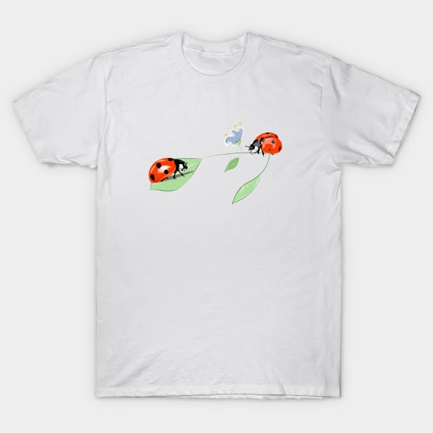 Seven-point ladybug pattern T-Shirt by Slownessi